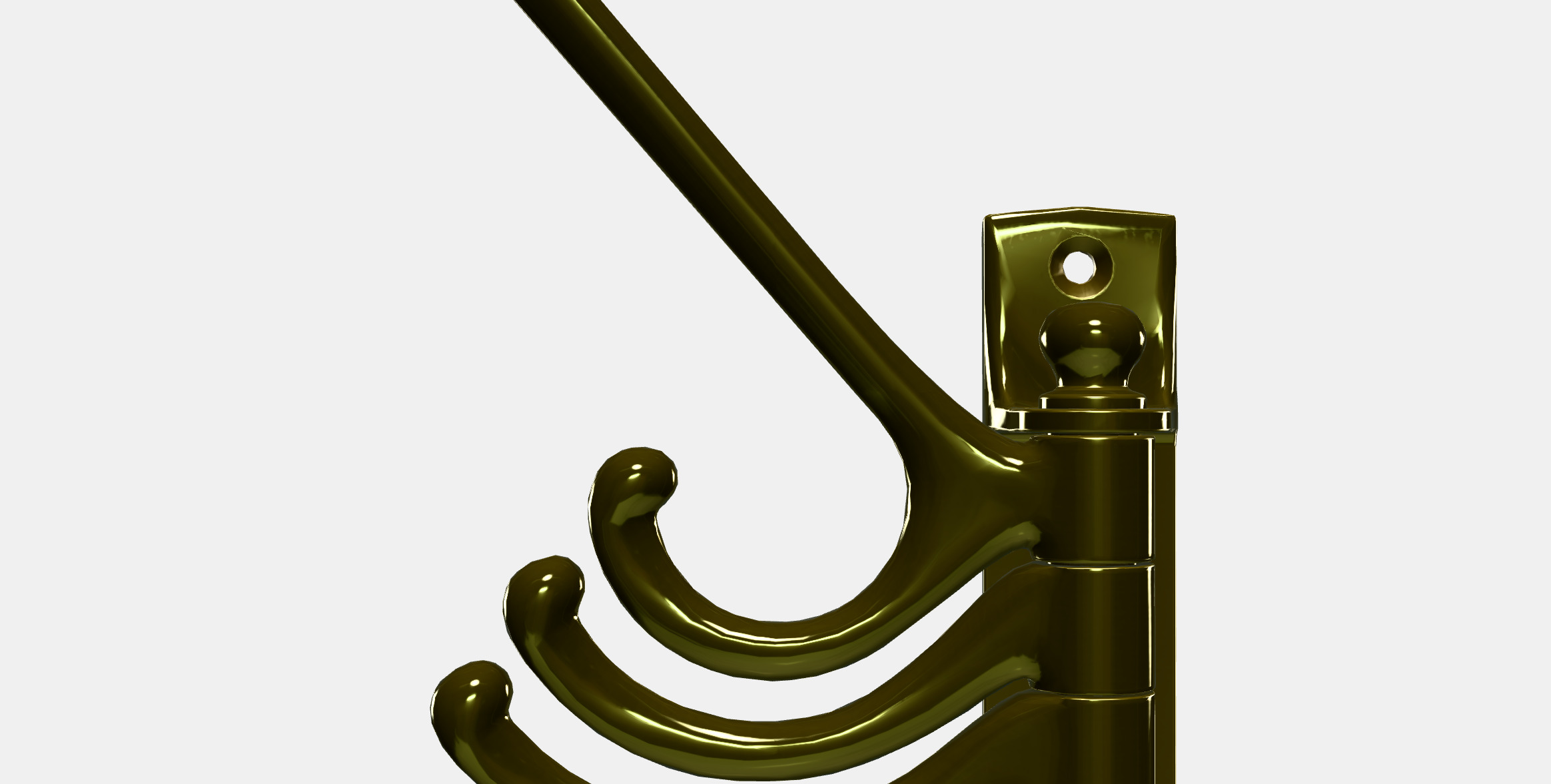 KAMPIG 3-armed swivel hook Low-poly 3D model_9