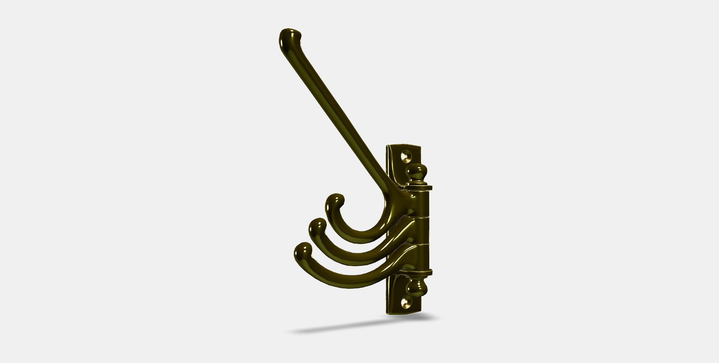 KAMPIG 3-armed swivel hook Low-poly 3D model_5