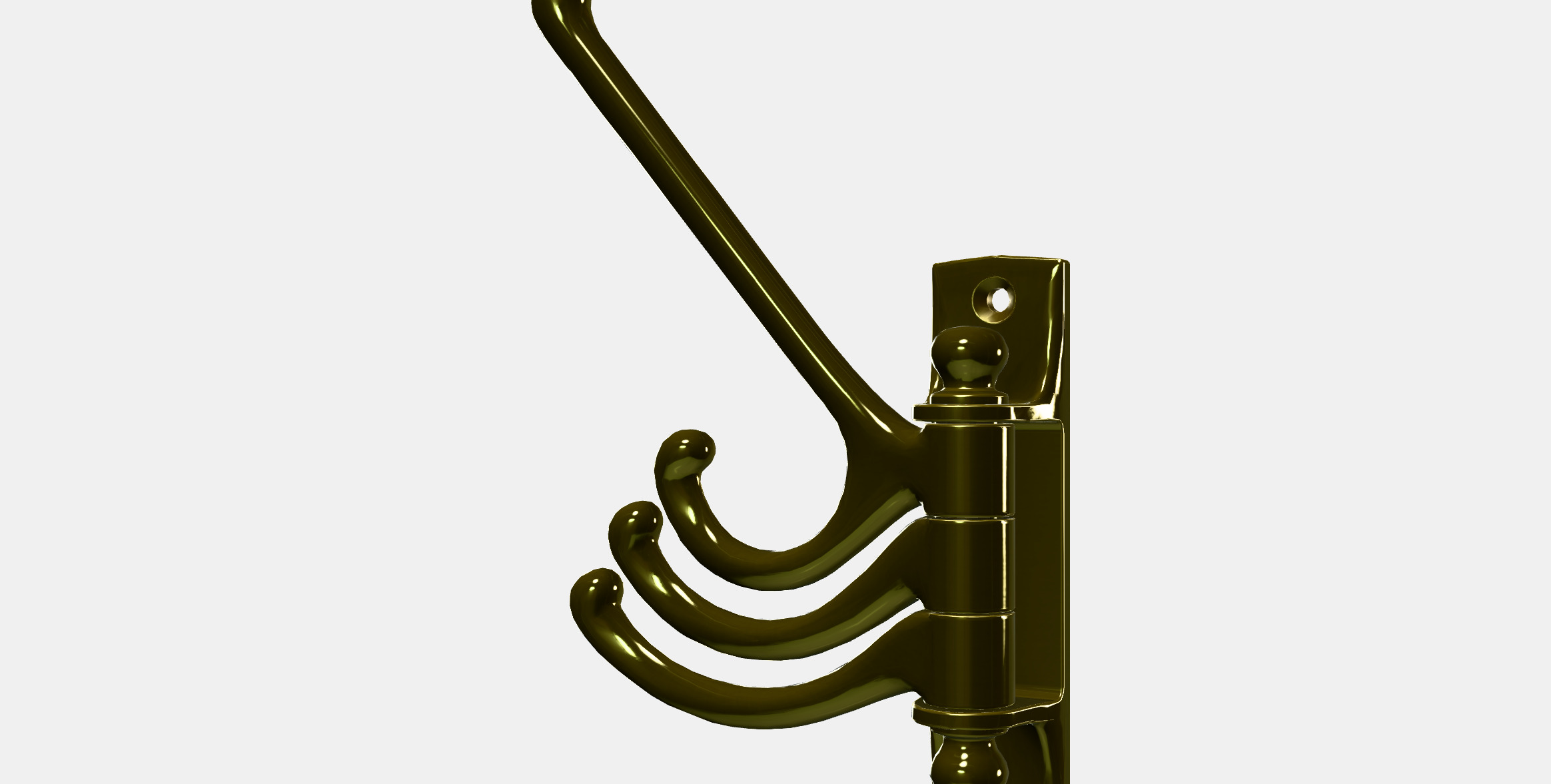 KAMPIG 3-armed swivel hook Low-poly 3D model_4