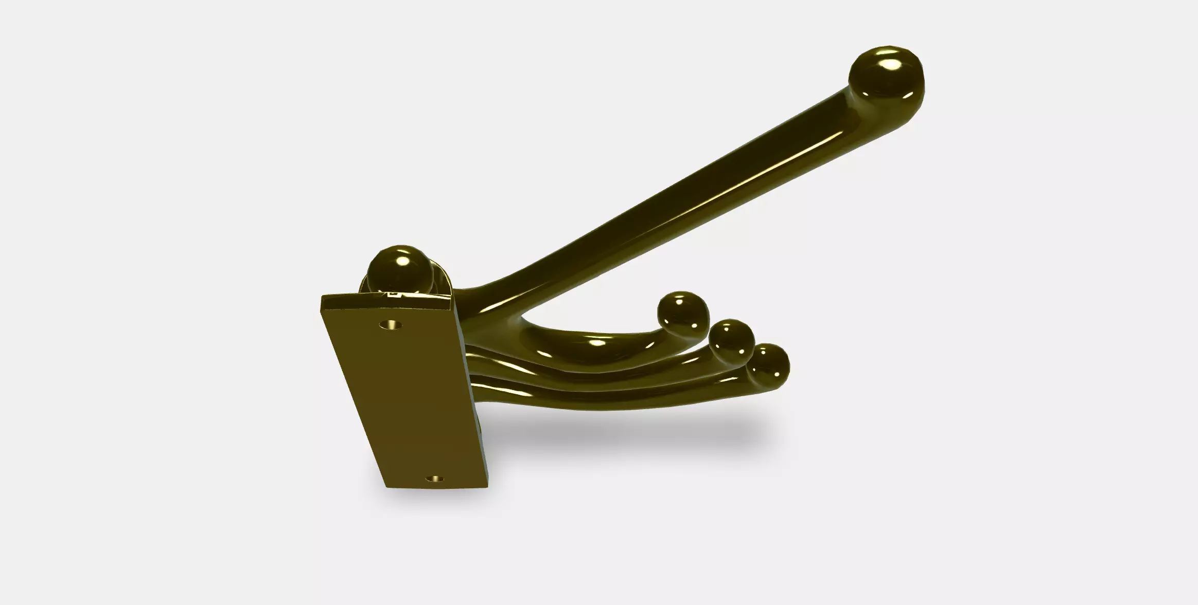 KAMPIG 3-armed swivel hook Low-poly 3D model_0