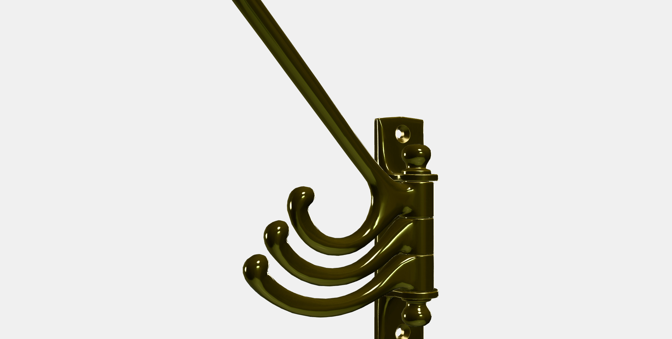KAMPIG 3-armed swivel hook Low-poly 3D model_16