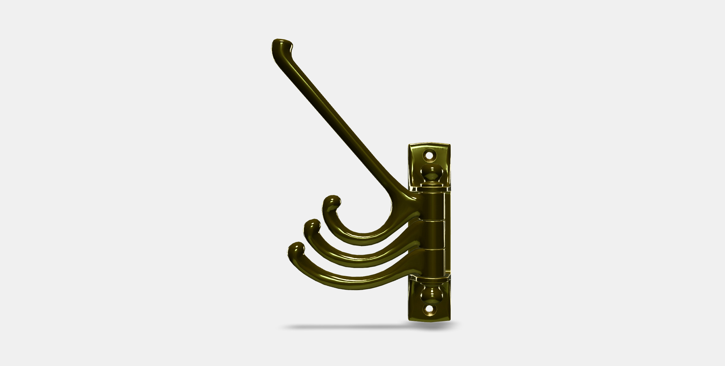 KAMPIG 3-armed swivel hook Low-poly 3D model_10