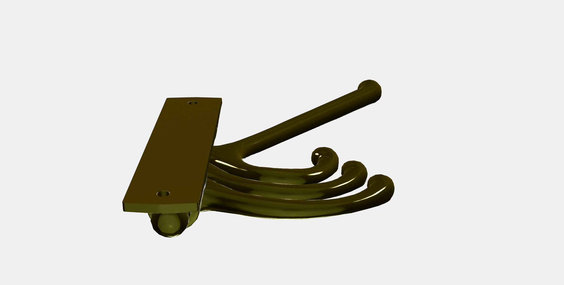 KAMPIG 3-armed swivel hook Low-poly 3D model_15