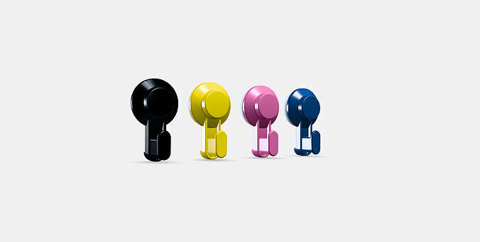 TISKEN Hook with suction cup 3D model