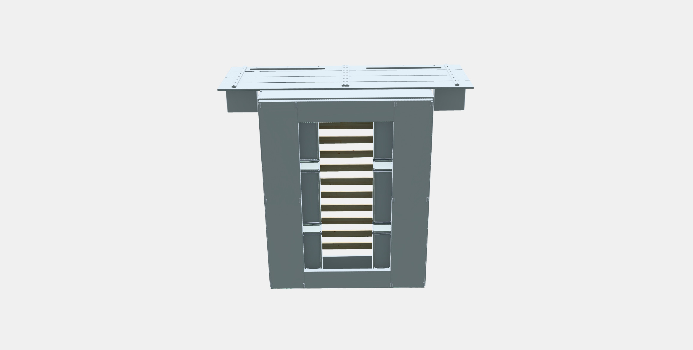 NORDLI Bed frame w storage and headboard Low-poly 3D model_7