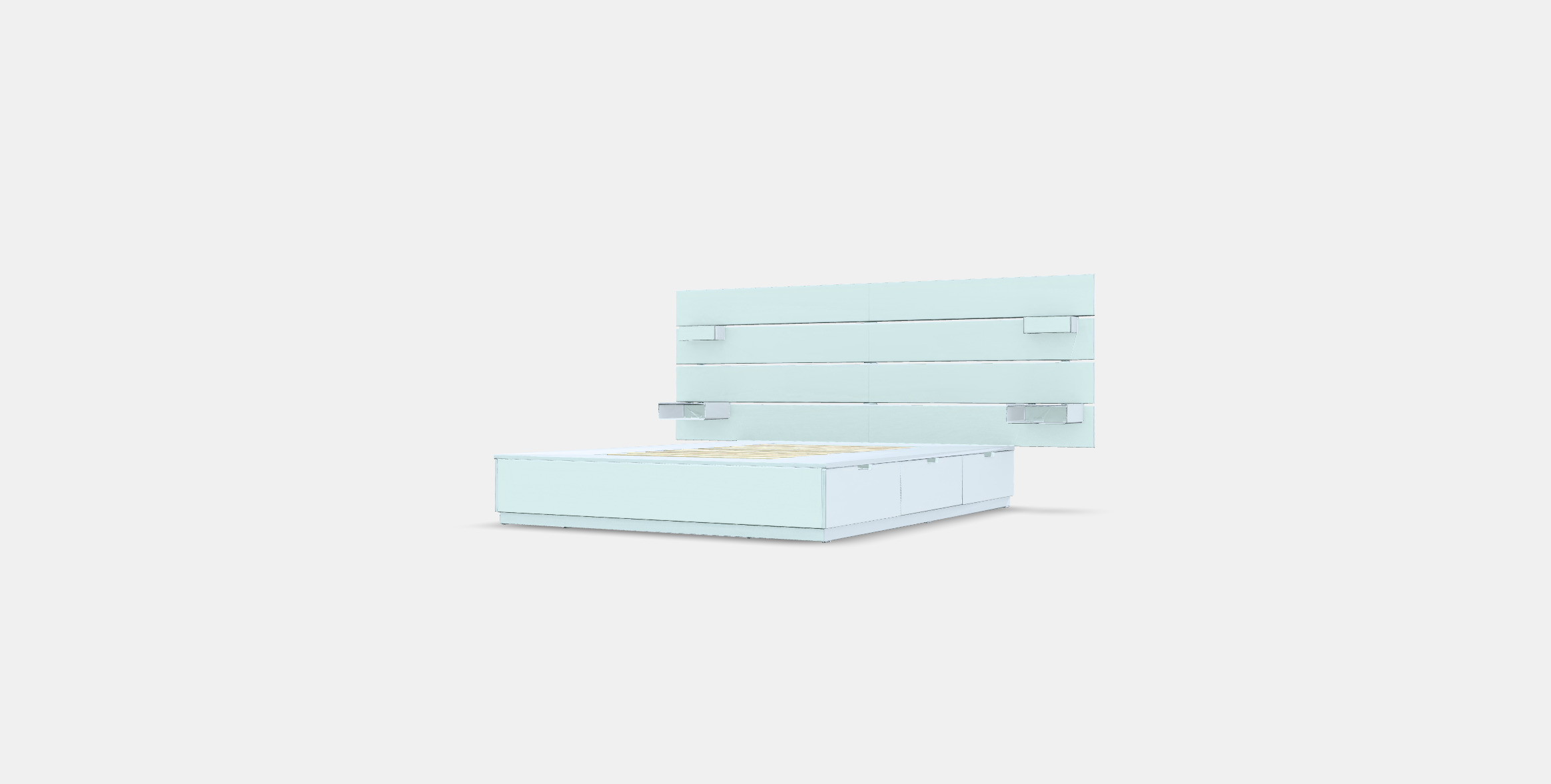 NORDLI Bed frame w storage and headboard Low-poly 3D model_11