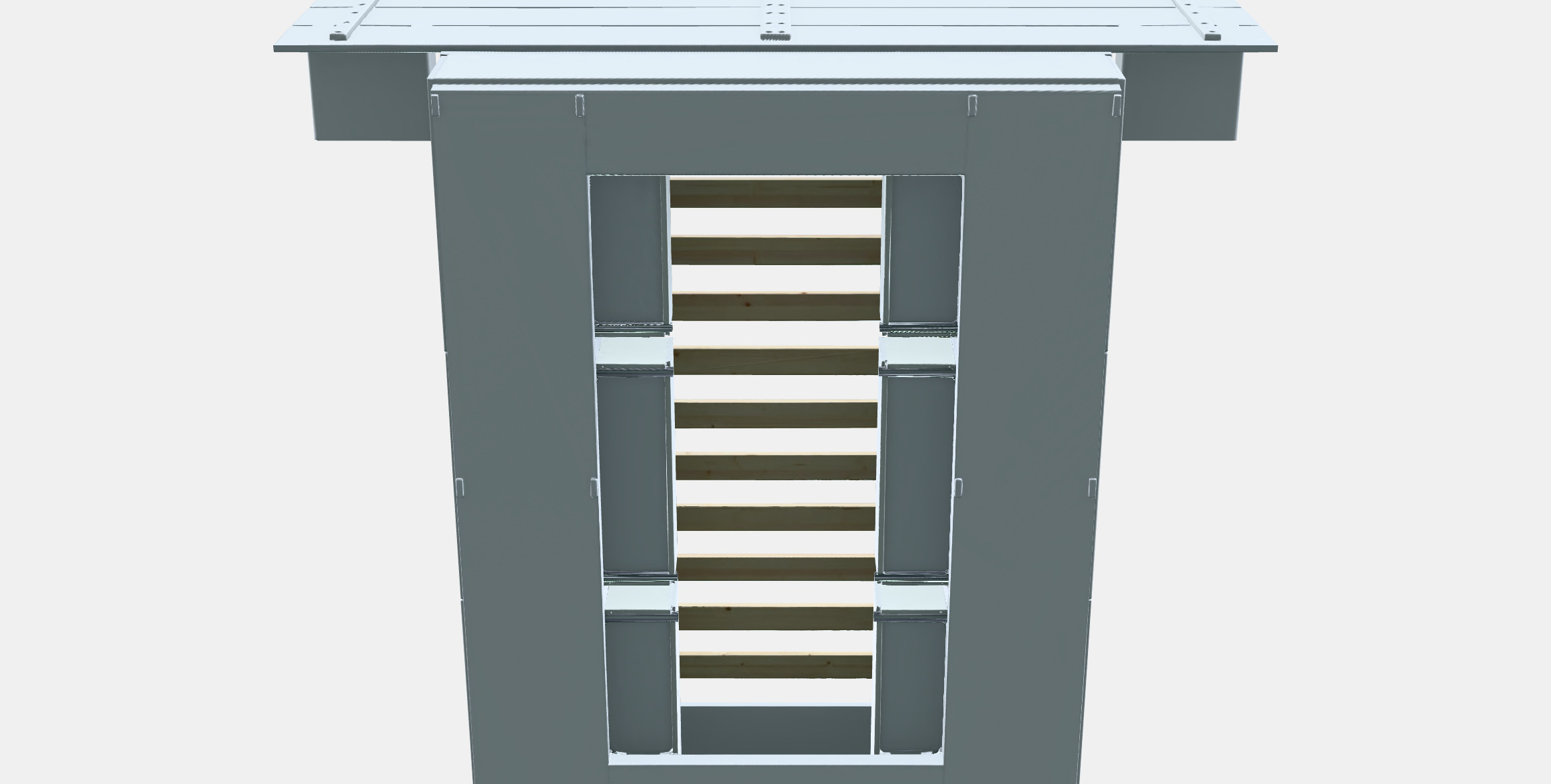 NORDLI Bed frame w storage and headboard Low-poly 3D model_12