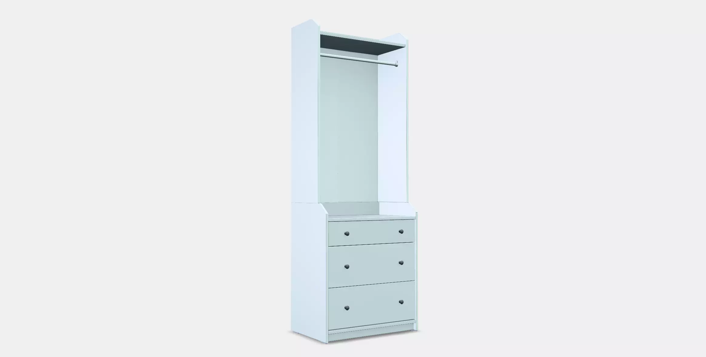 HAUGA Open wardrobe with 3 drawers 3D model_0