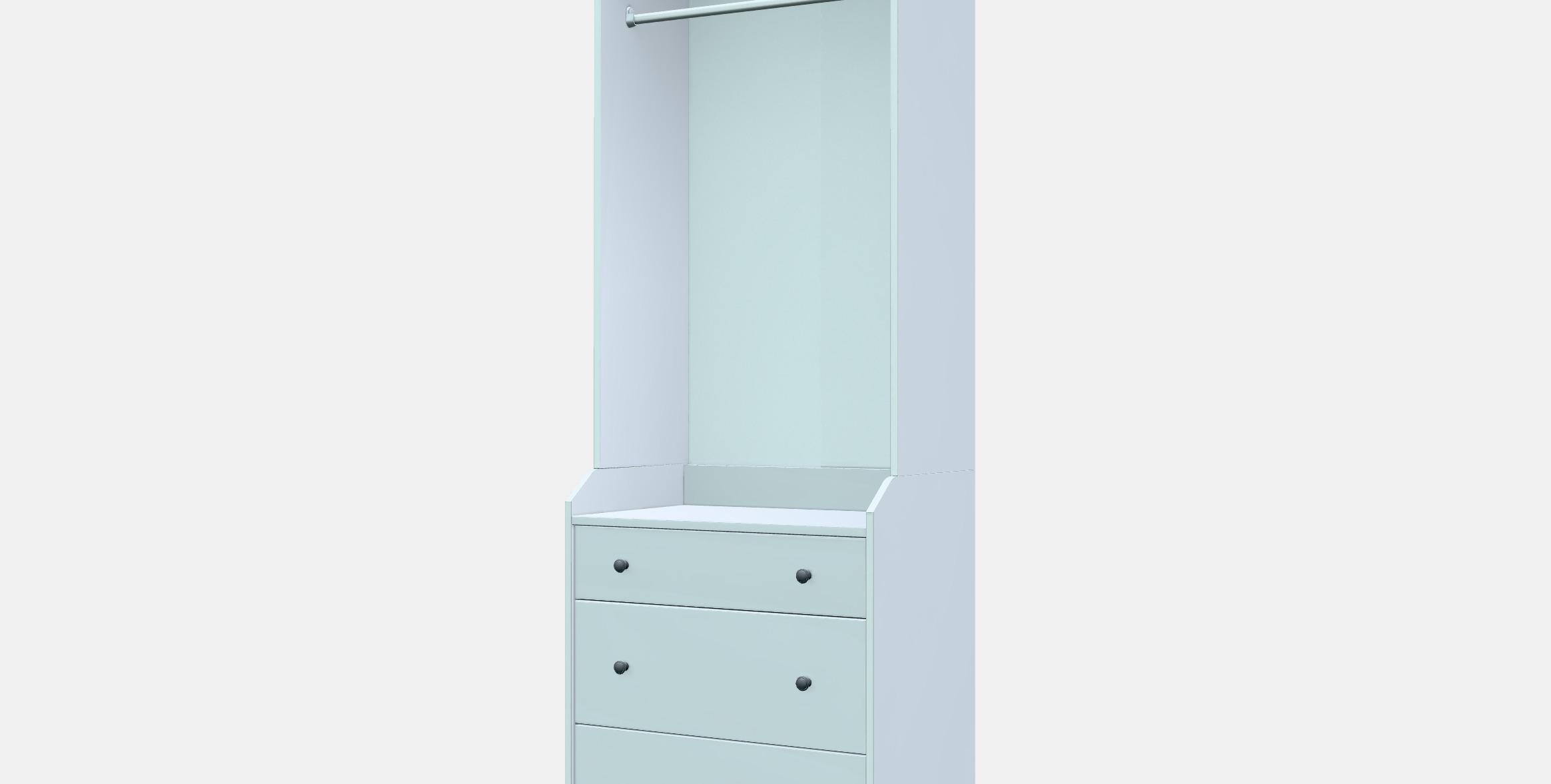 HAUGA Open wardrobe with 3 drawers 3D model_13