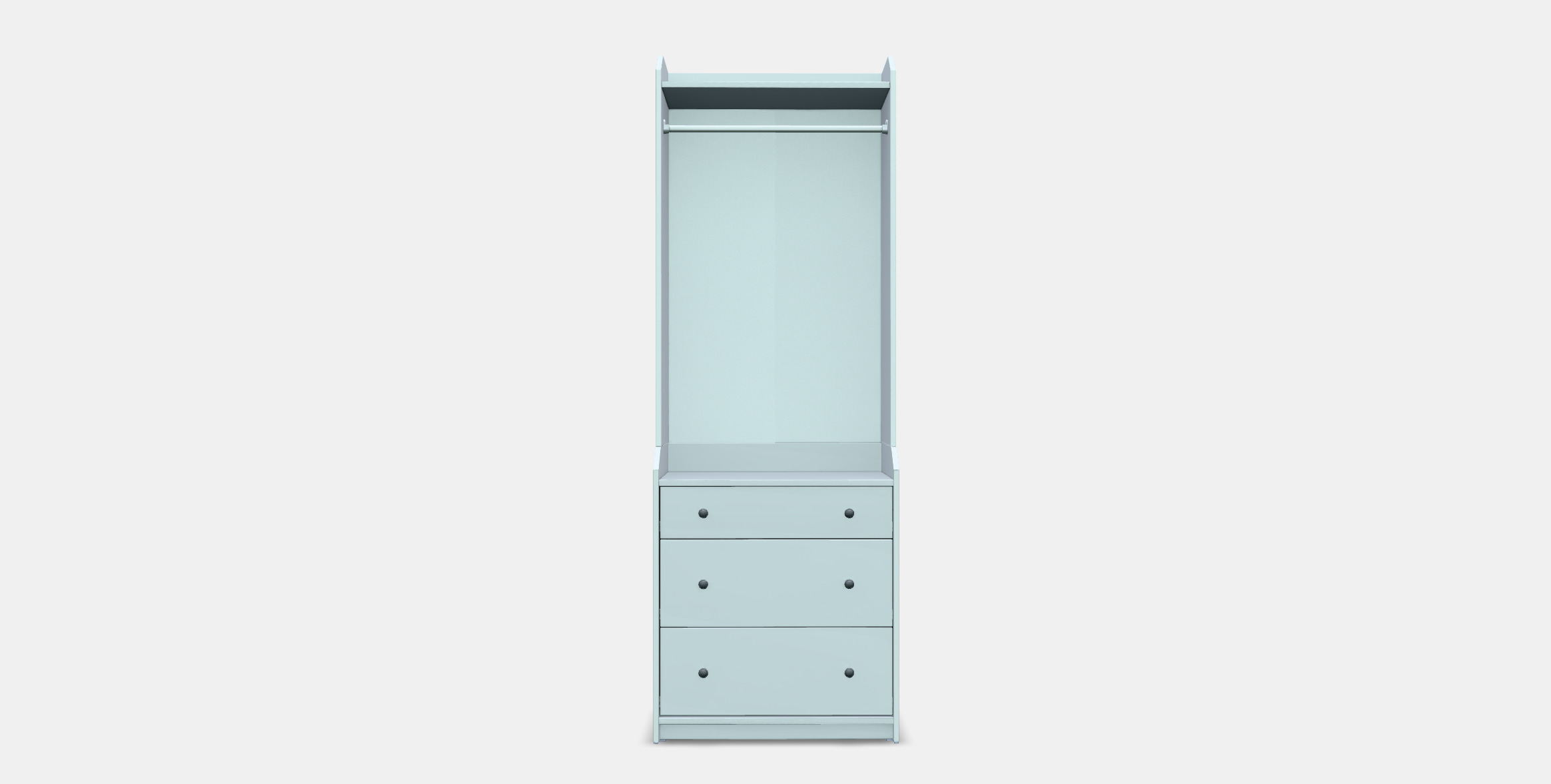 HAUGA Open wardrobe with 3 drawers 3D model_10