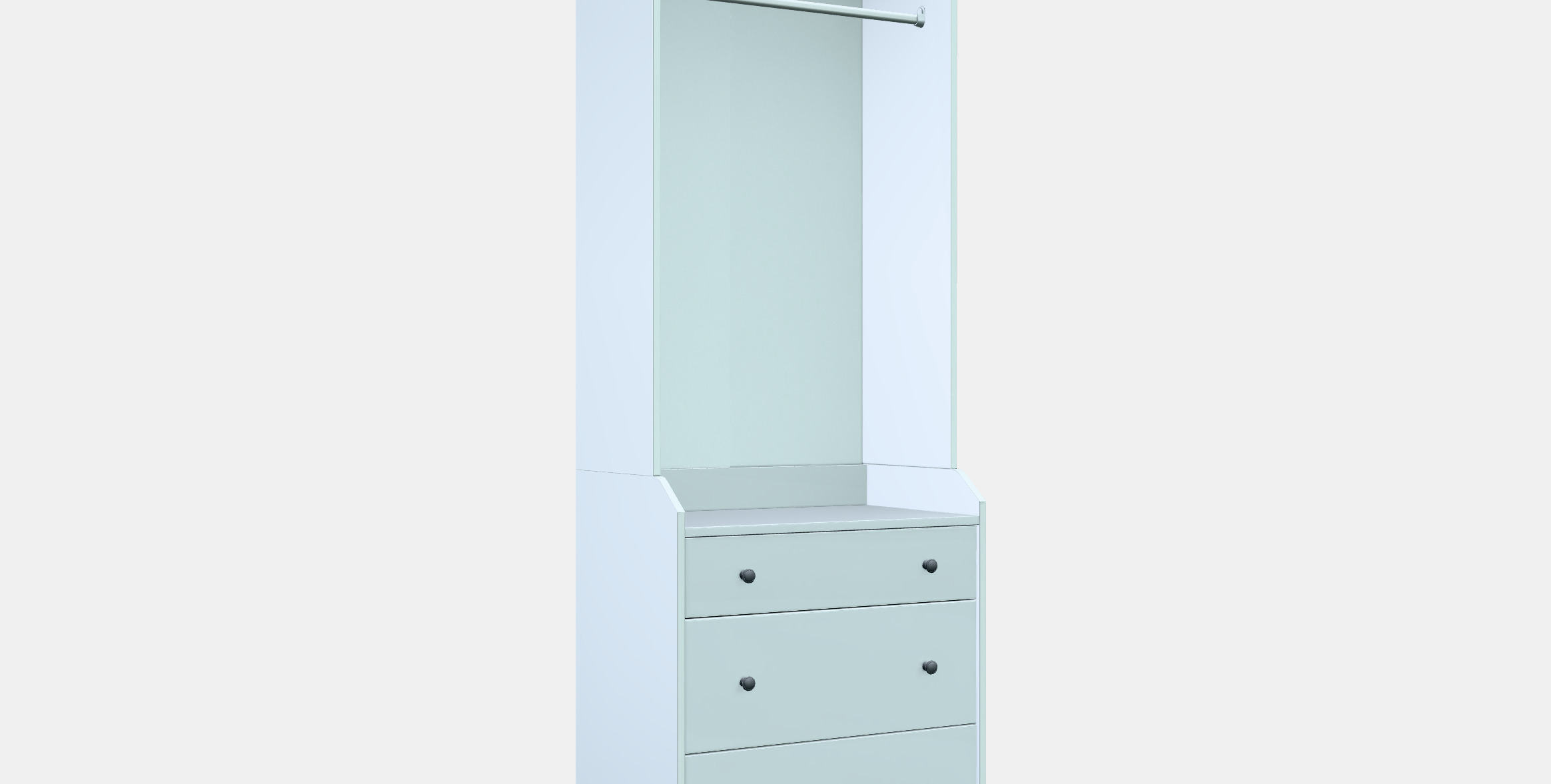 HAUGA Open wardrobe with 3 drawers 3D model_9