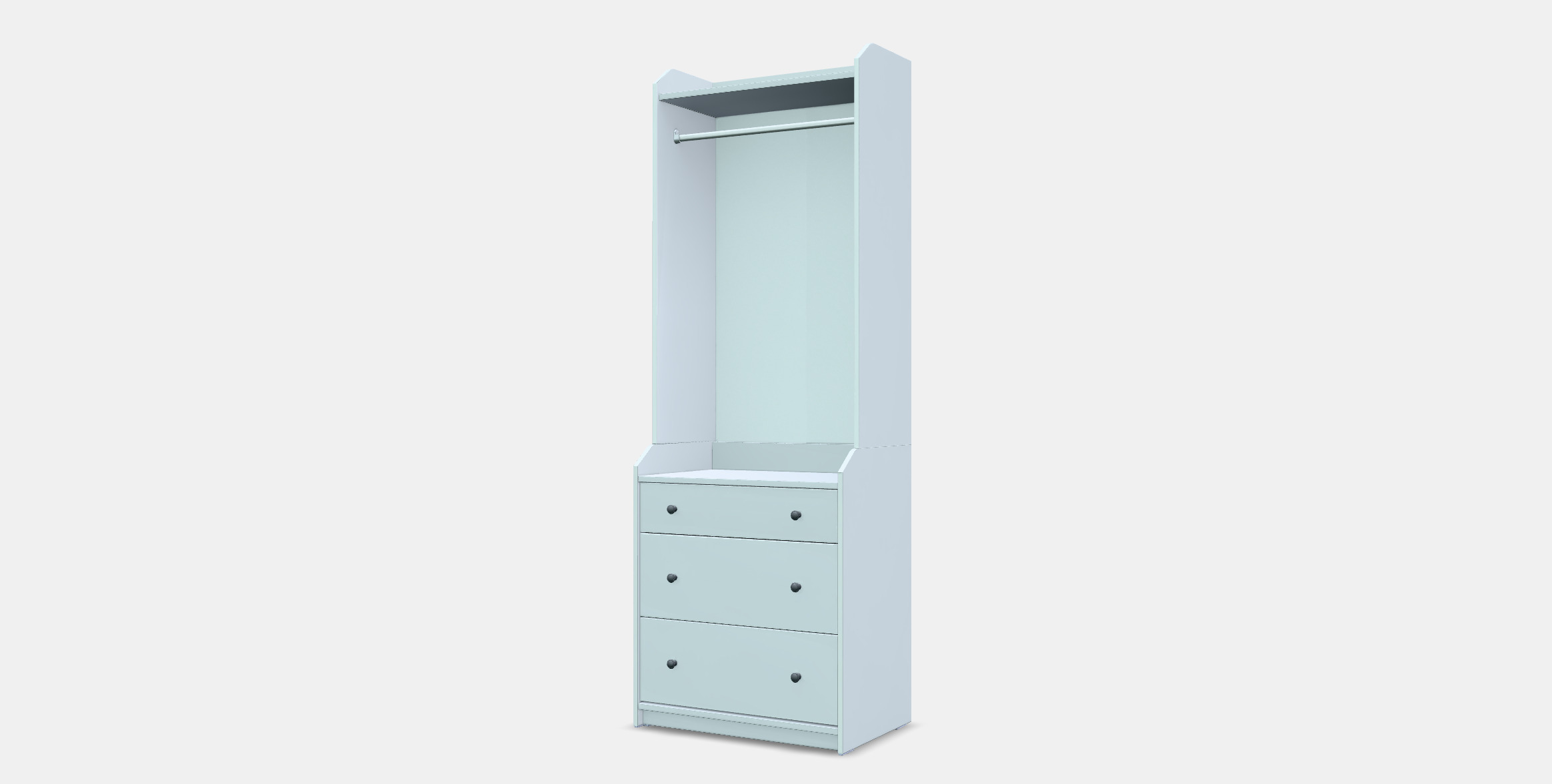 HAUGA Open wardrobe with 3 drawers 3D model_12
