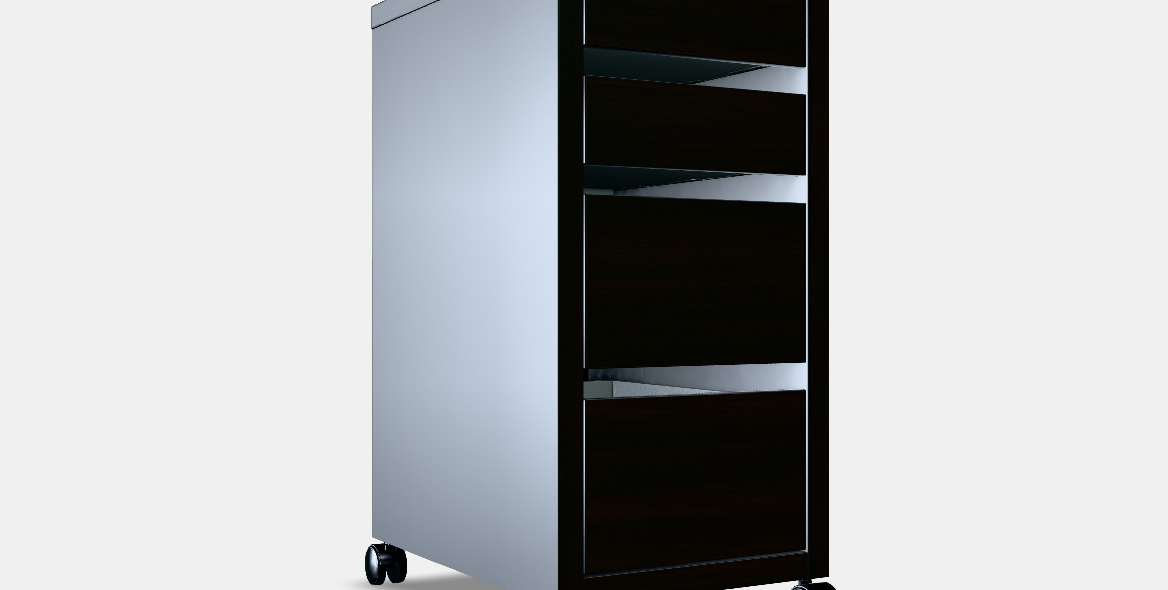 MICKE Drawer unit on castors Low-poly 3D model_10