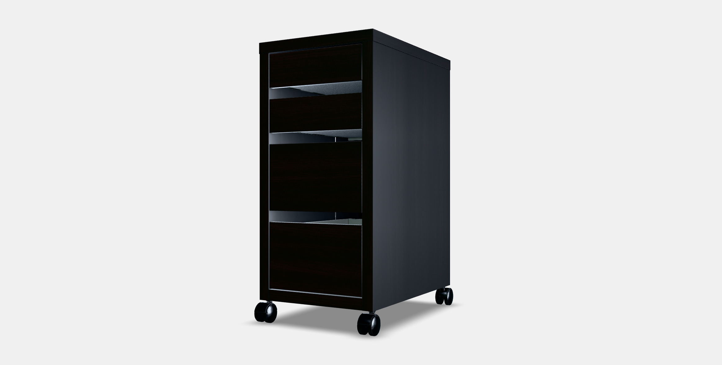 MICKE Drawer unit on castors Low-poly 3D model_12