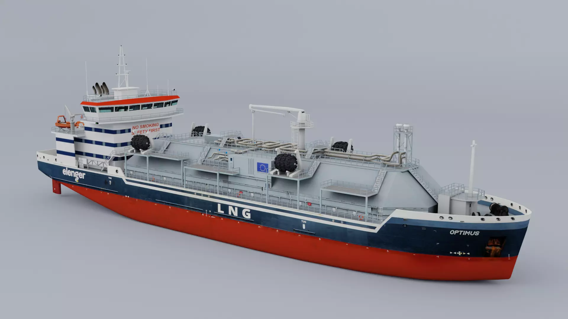 LNG Bunkering Vessel Low-poly 3D model_0
