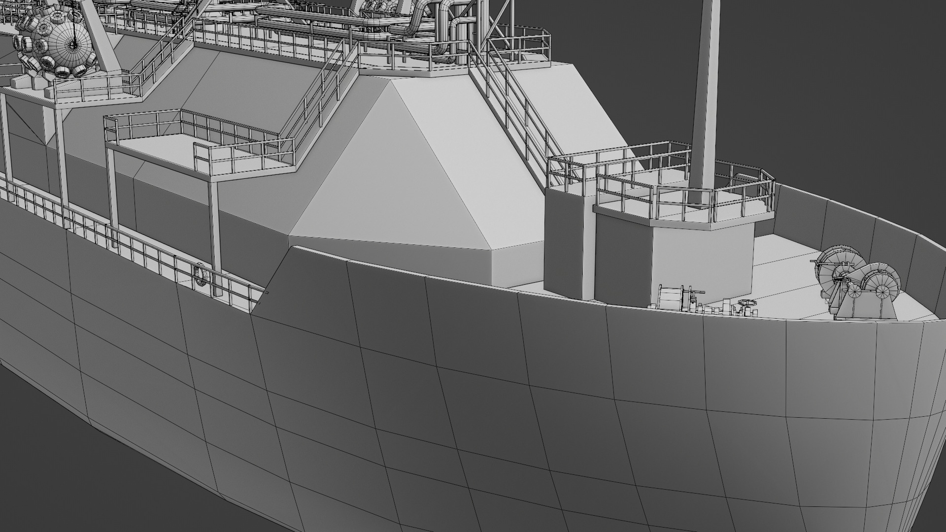 LNG Bunkering Vessel Low-poly 3D model_10