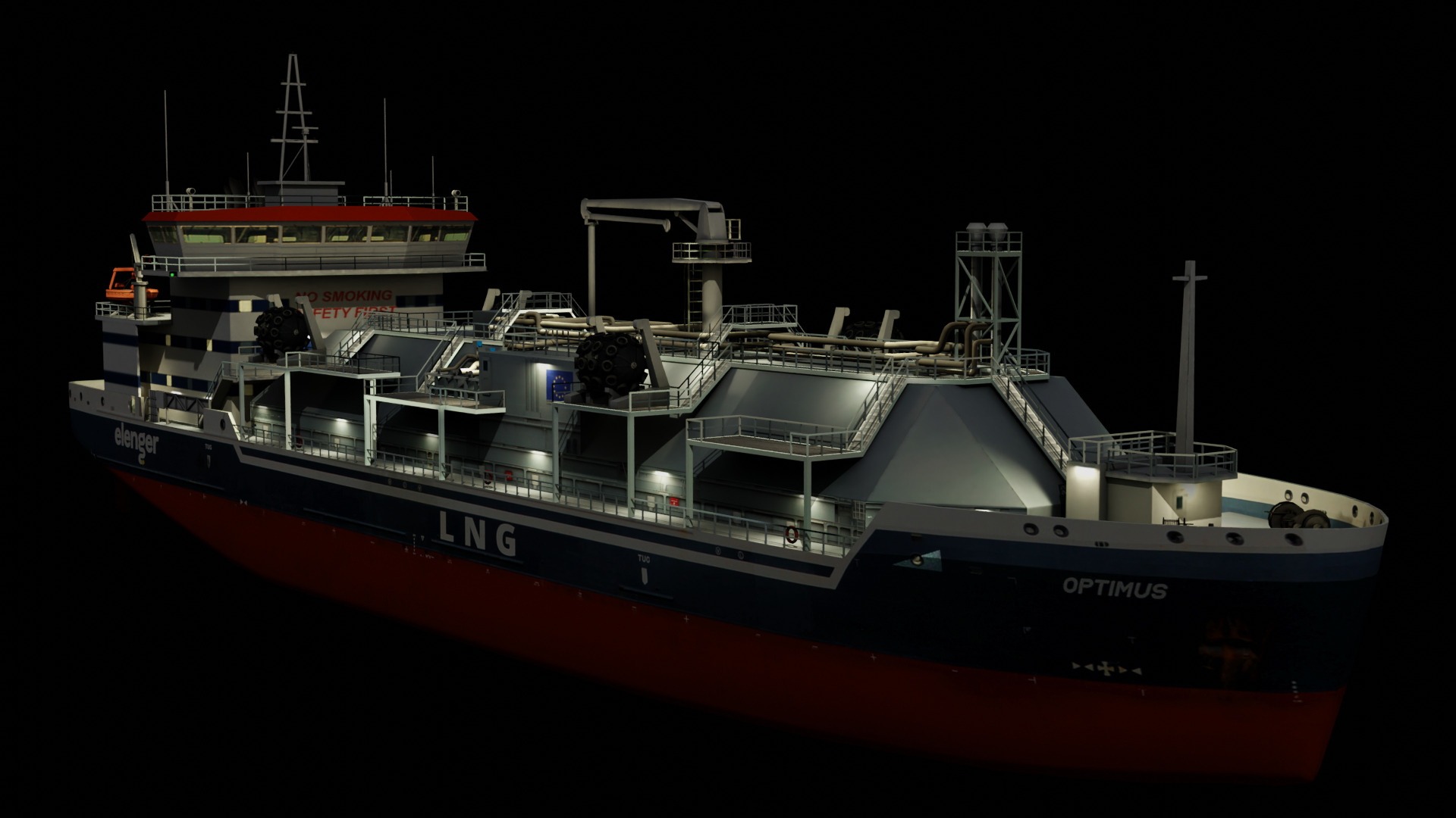 LNG Bunkering Vessel Low-poly 3D model_15