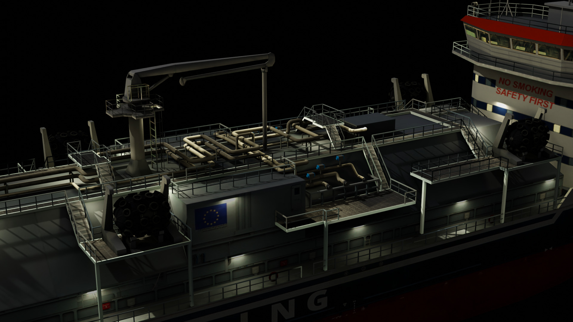 LNG Bunkering Vessel Low-poly 3D model_17