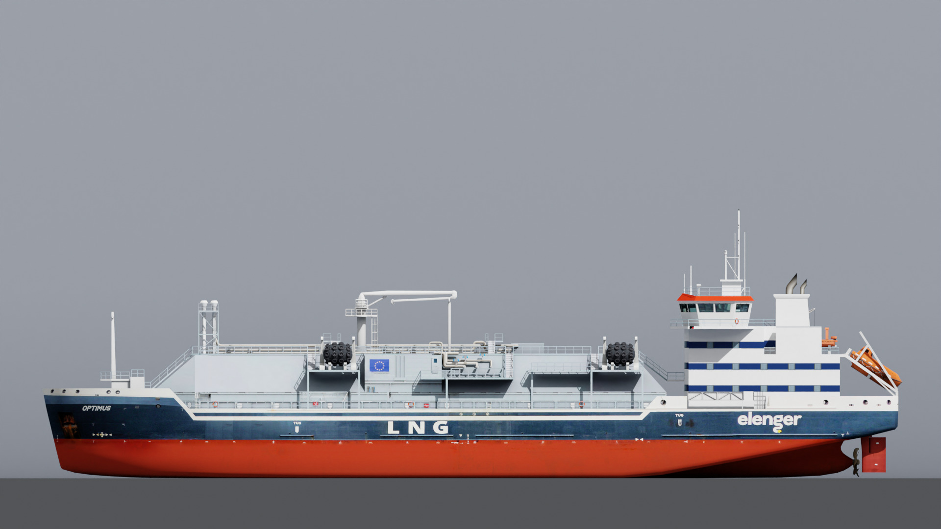 LNG Bunkering Vessel Low-poly 3D model_4