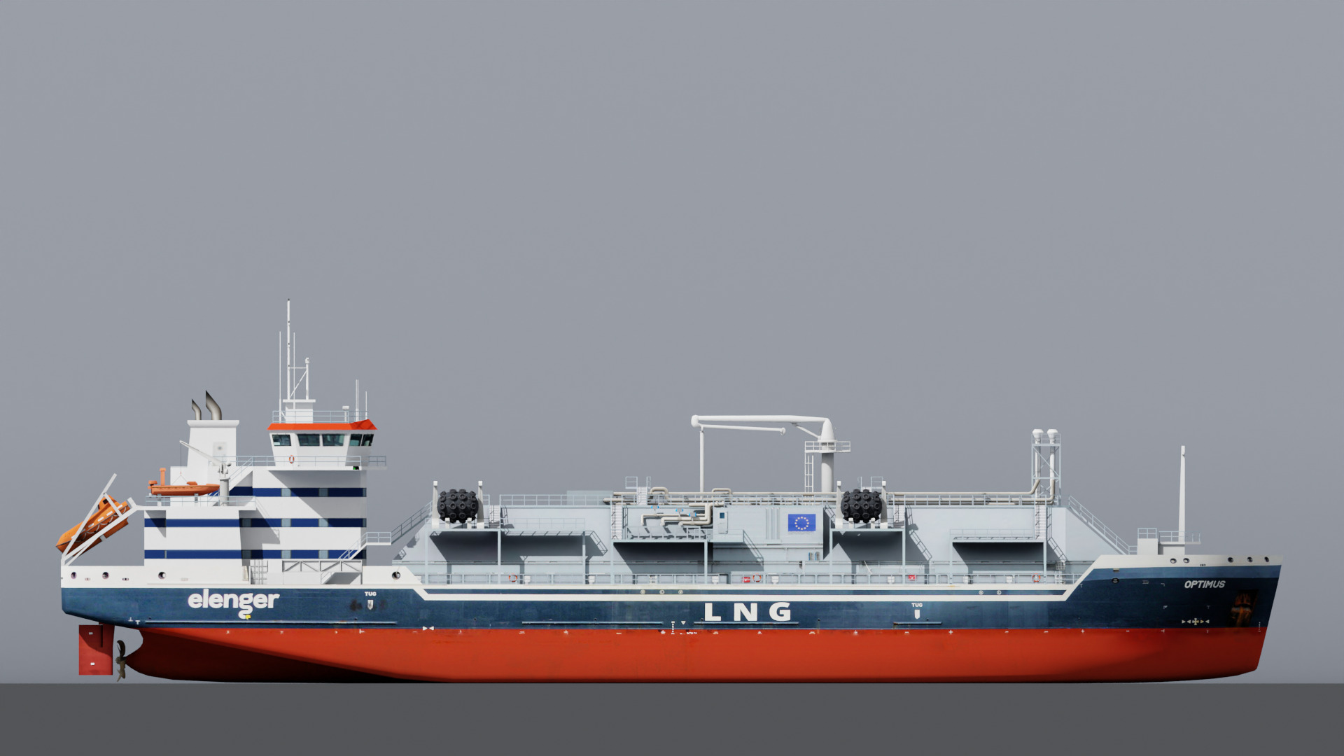 LNG Bunkering Vessel Low-poly 3D model_2