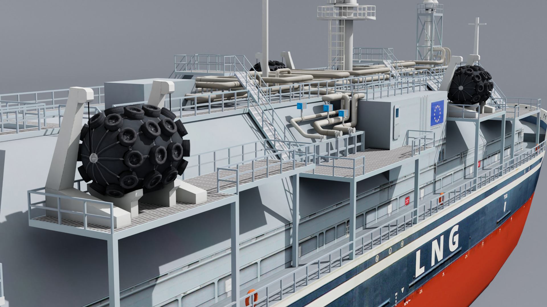 LNG Bunkering Vessel Low-poly 3D model_6