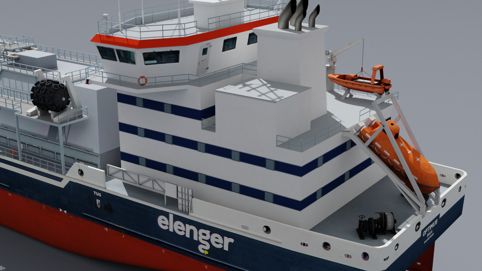 LNG Bunkering Vessel Low-poly 3D model_13