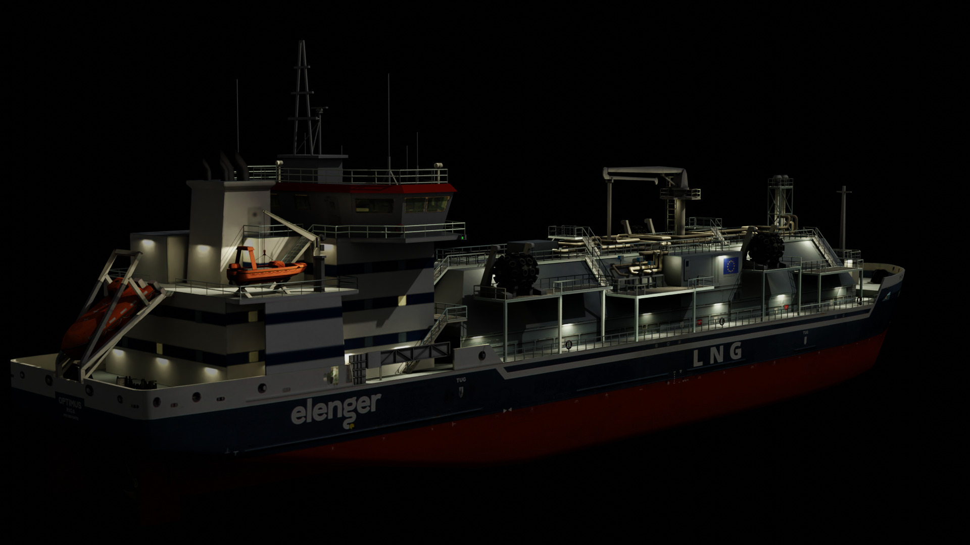 LNG Bunkering Vessel Low-poly 3D model_19