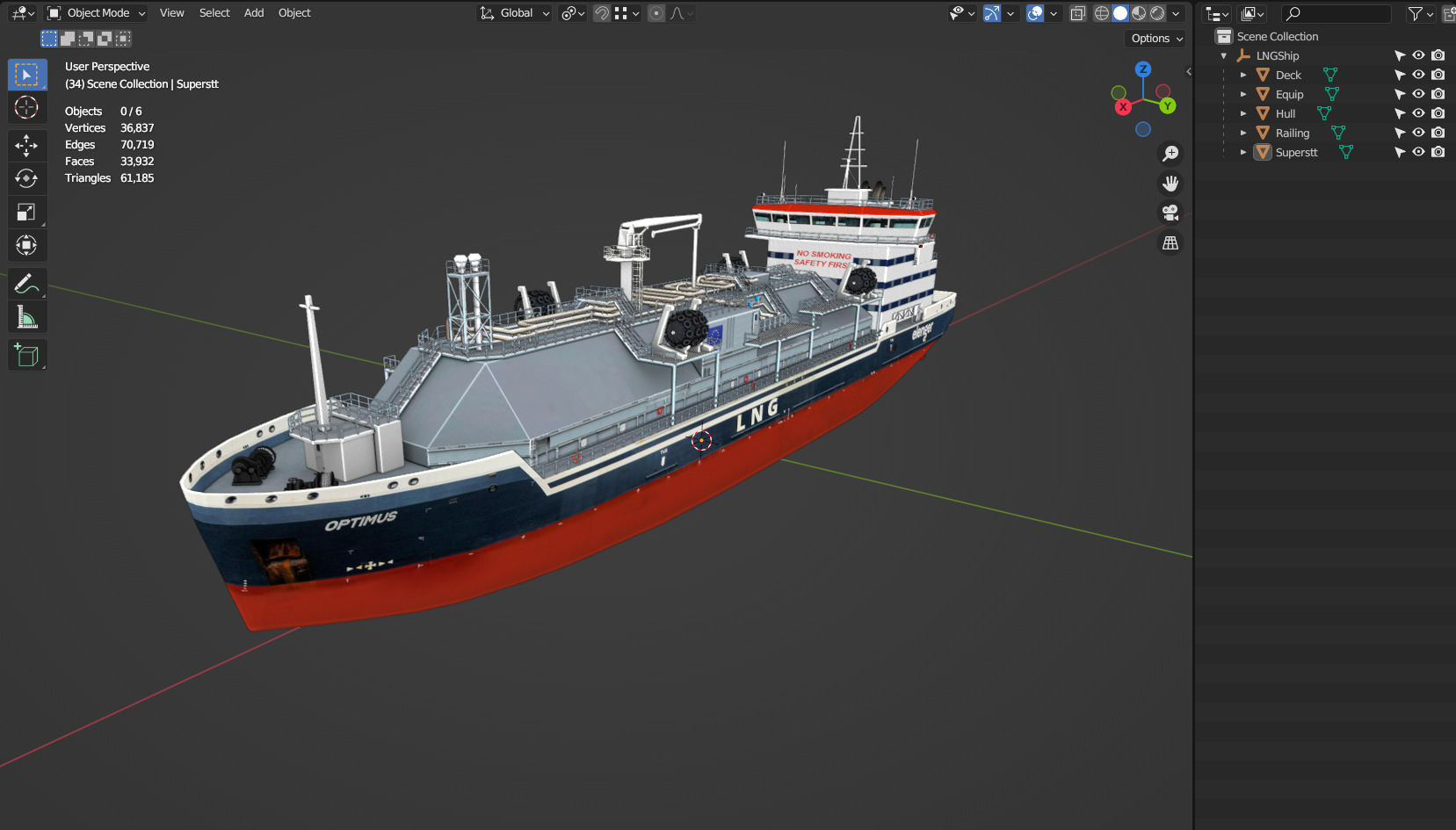 LNG Bunkering Vessel Low-poly 3D model_21