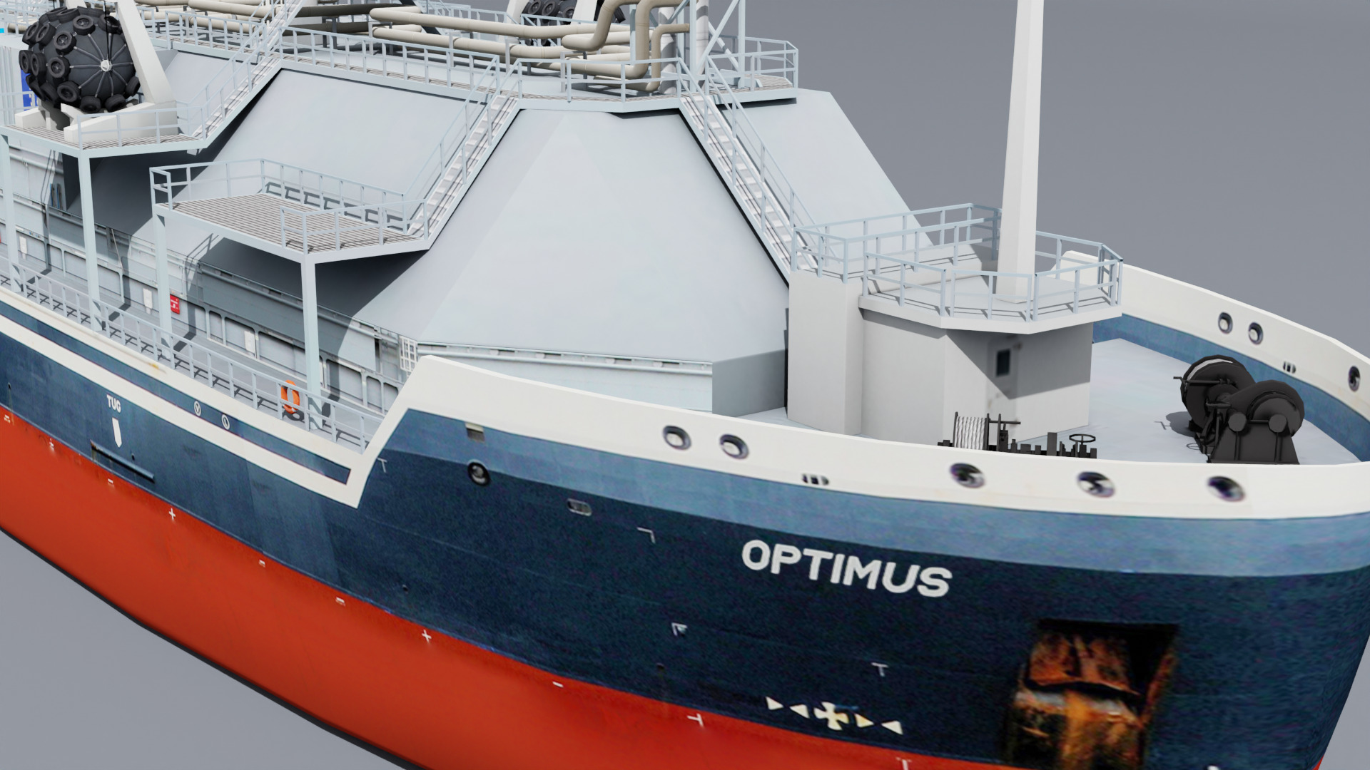 LNG Bunkering Vessel Low-poly 3D model_9