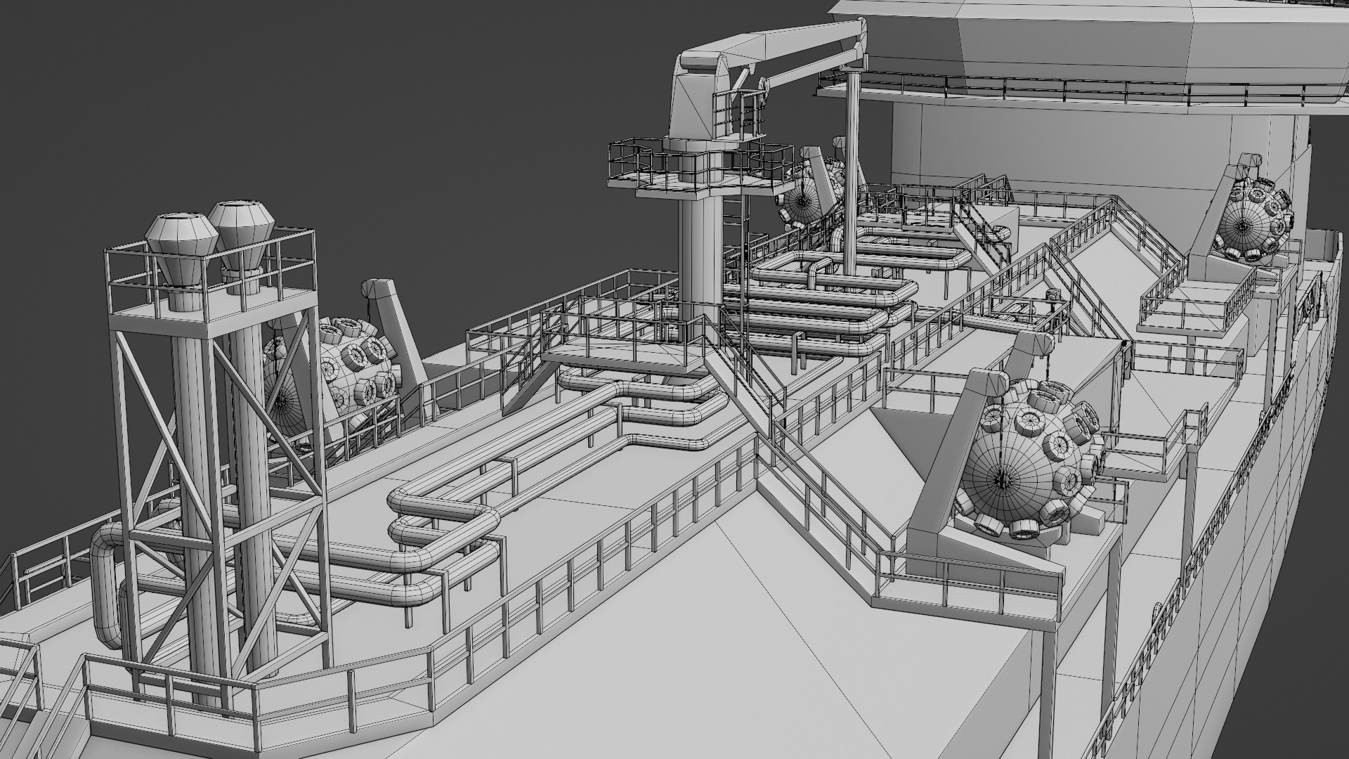 LNG Bunkering Vessel Low-poly 3D model_12