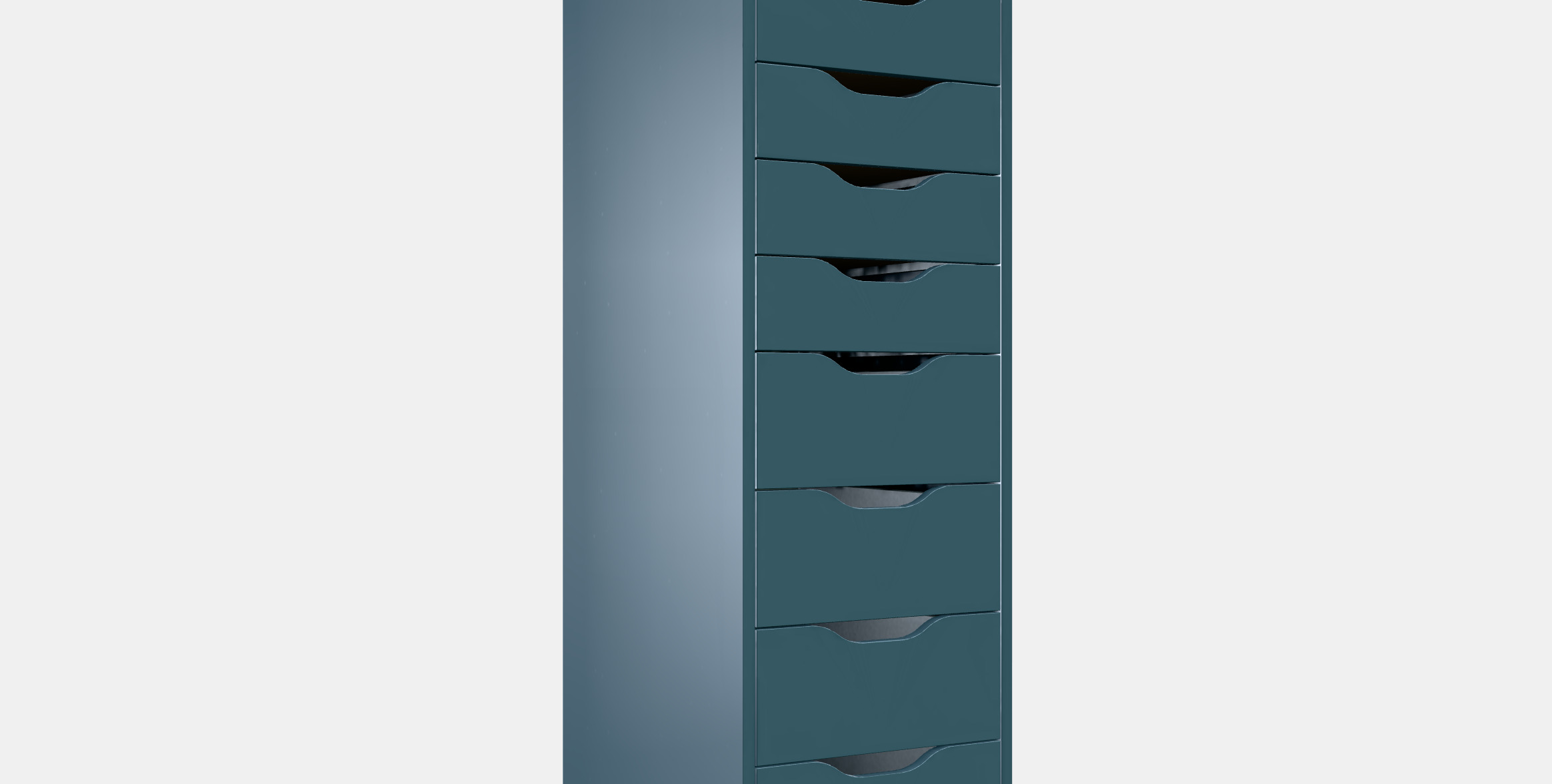 ALEX Drawer unit with 9 drawers 3D model_9