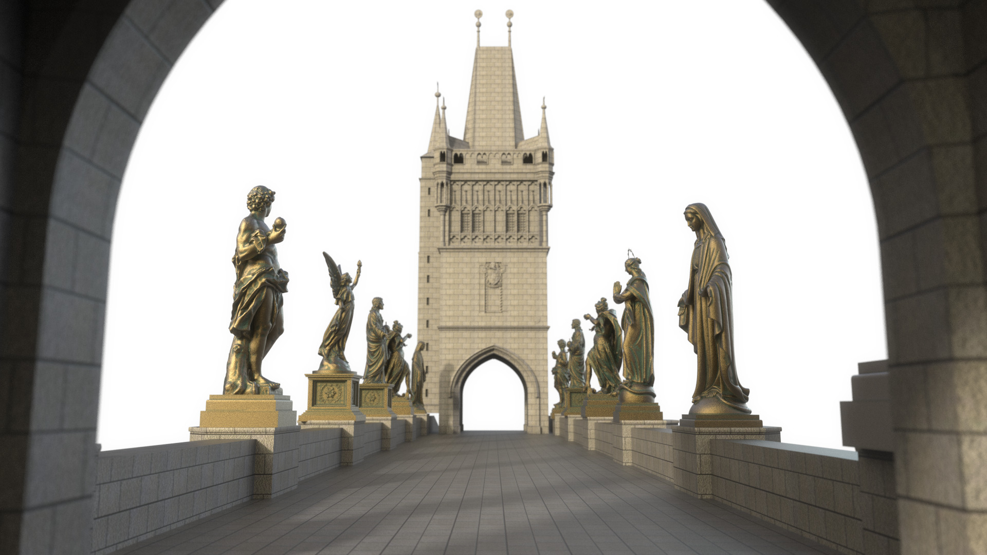 Charles bridge 3D model_4