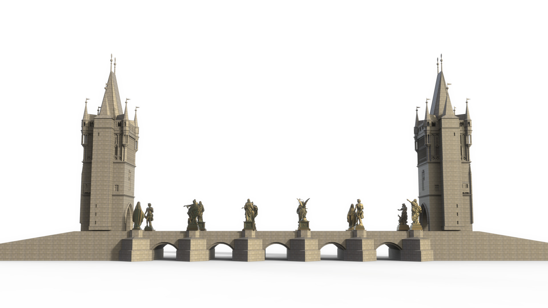 Charles bridge 3D model_3
