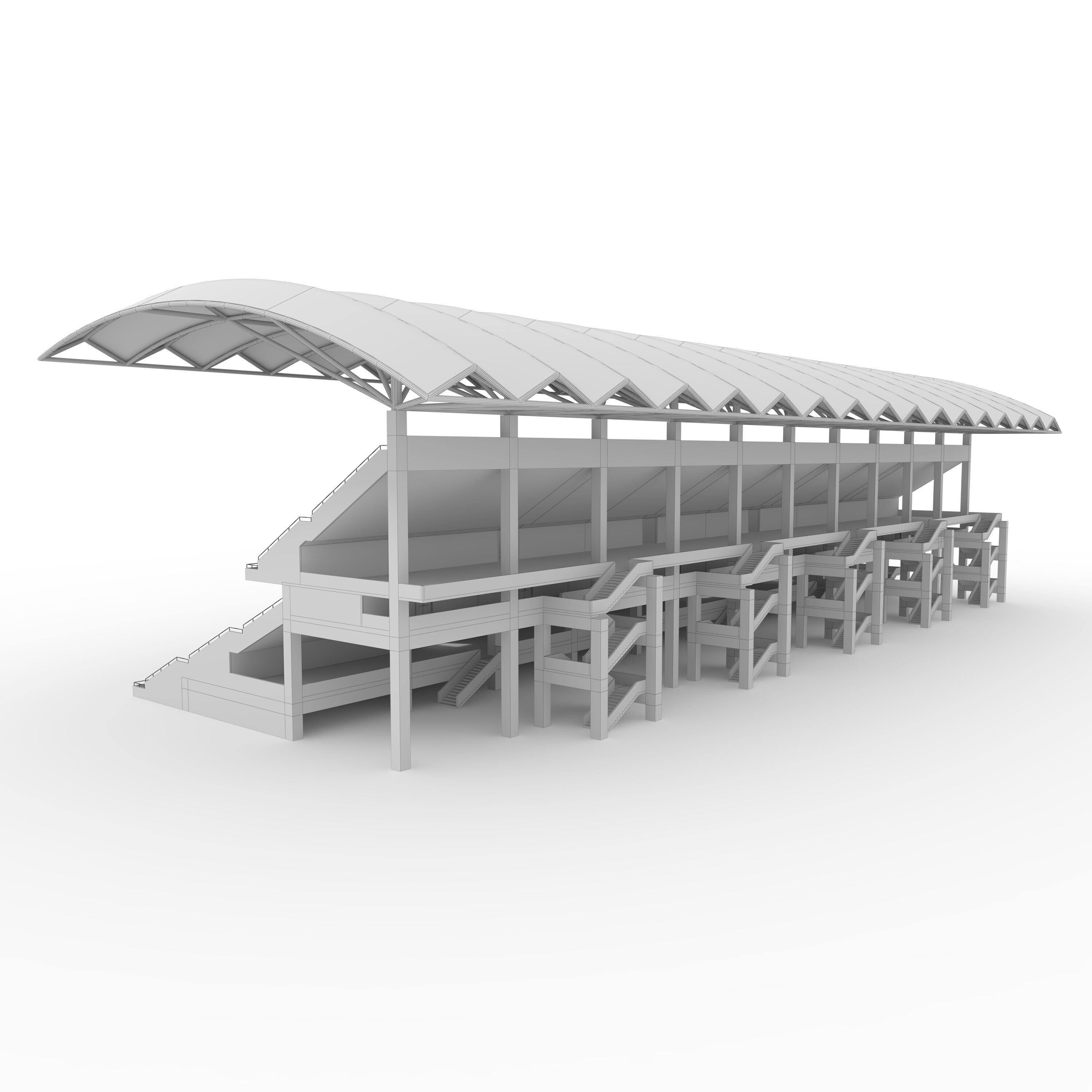 Stadium Tribune 07 3D model_9