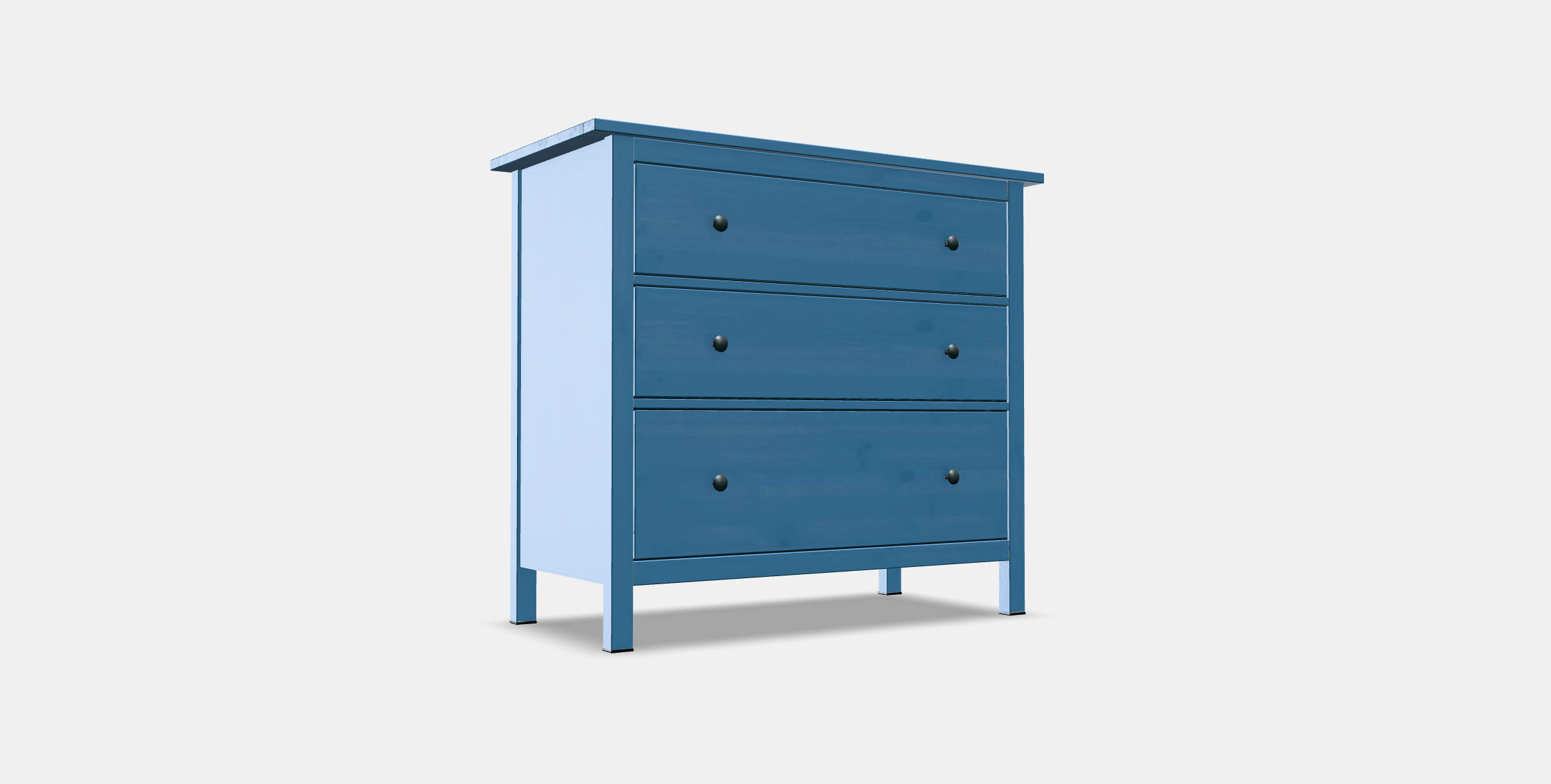 HEMNES chest of drawers with 3 drawers 3D model_2