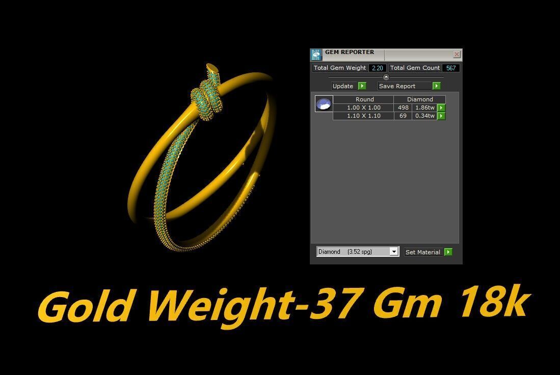 Tiffany knot bracelet pave with original lock mechanism CAD file 3D print model_1