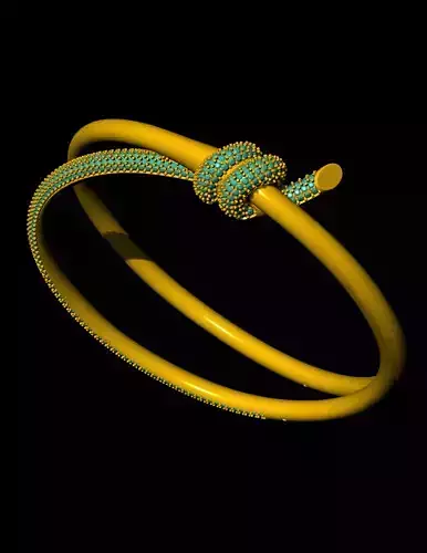 Tiffany knot bracelet pave with original lock mechanism CAD file