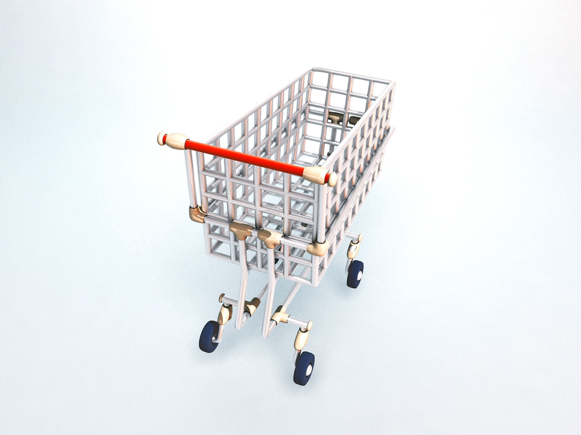 Shopping cart  Low-poly 3D model_4