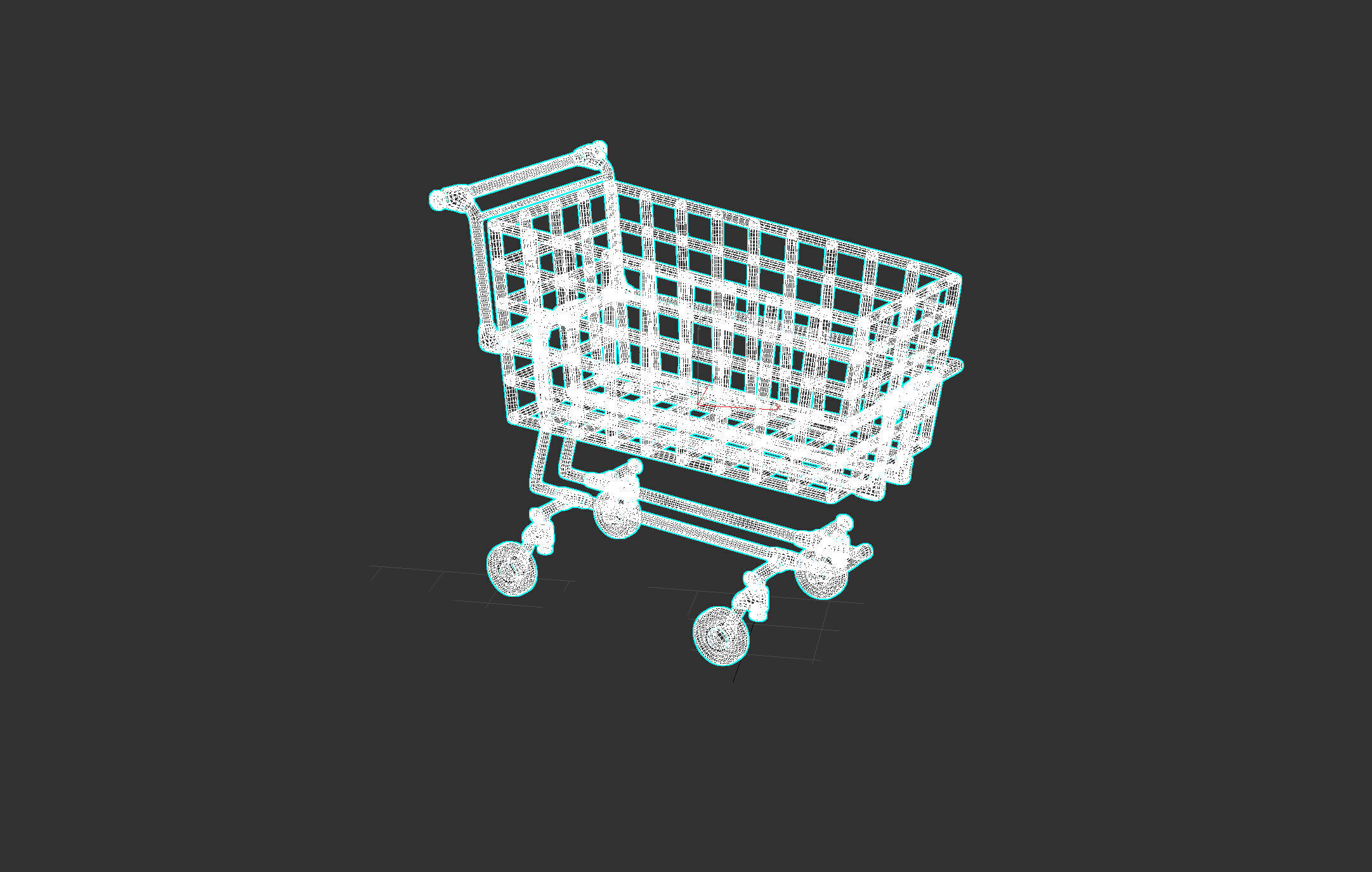 Shopping cart  Low-poly 3D model_5