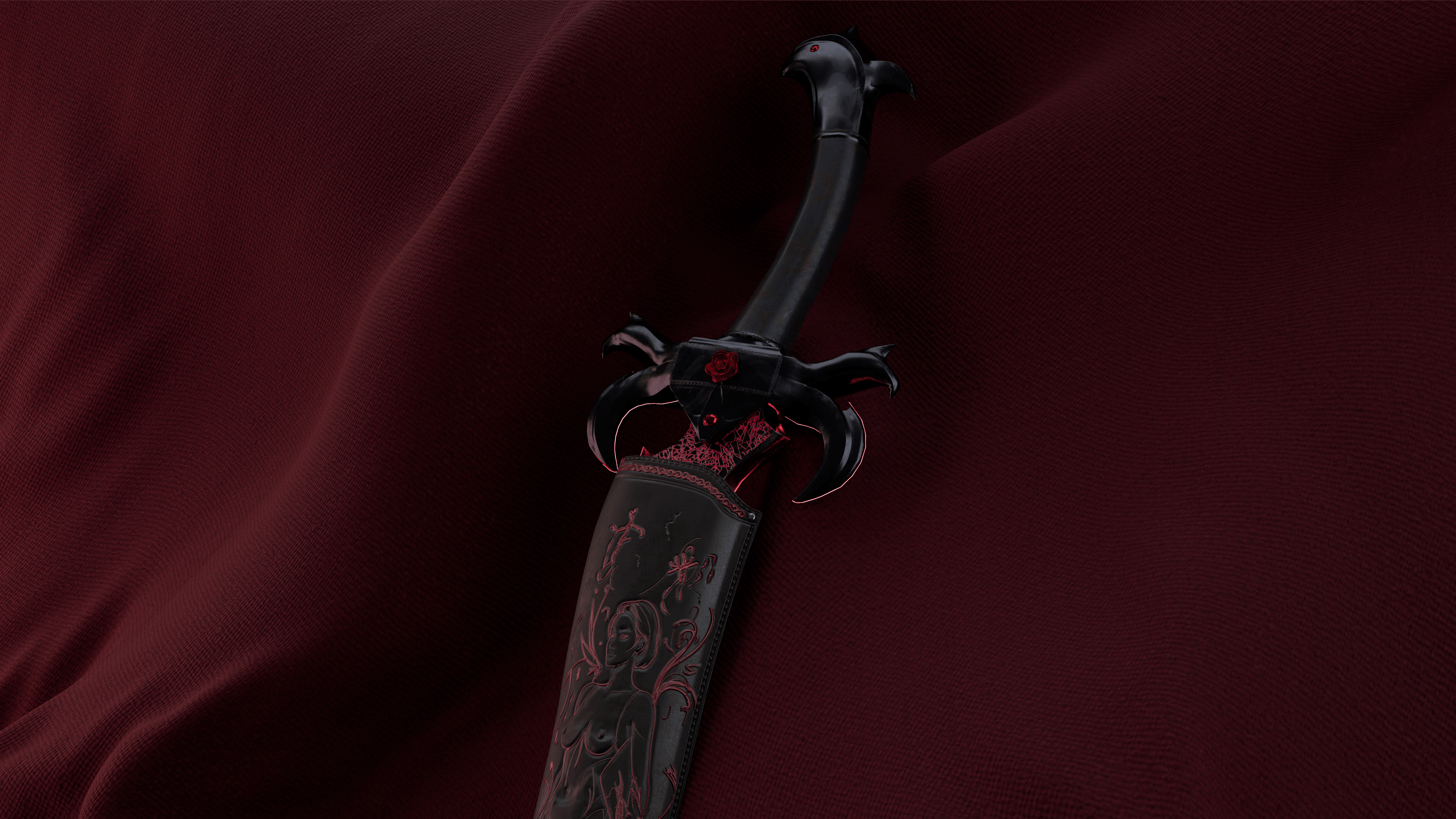 Lust Dagger Low-poly 3D model_4