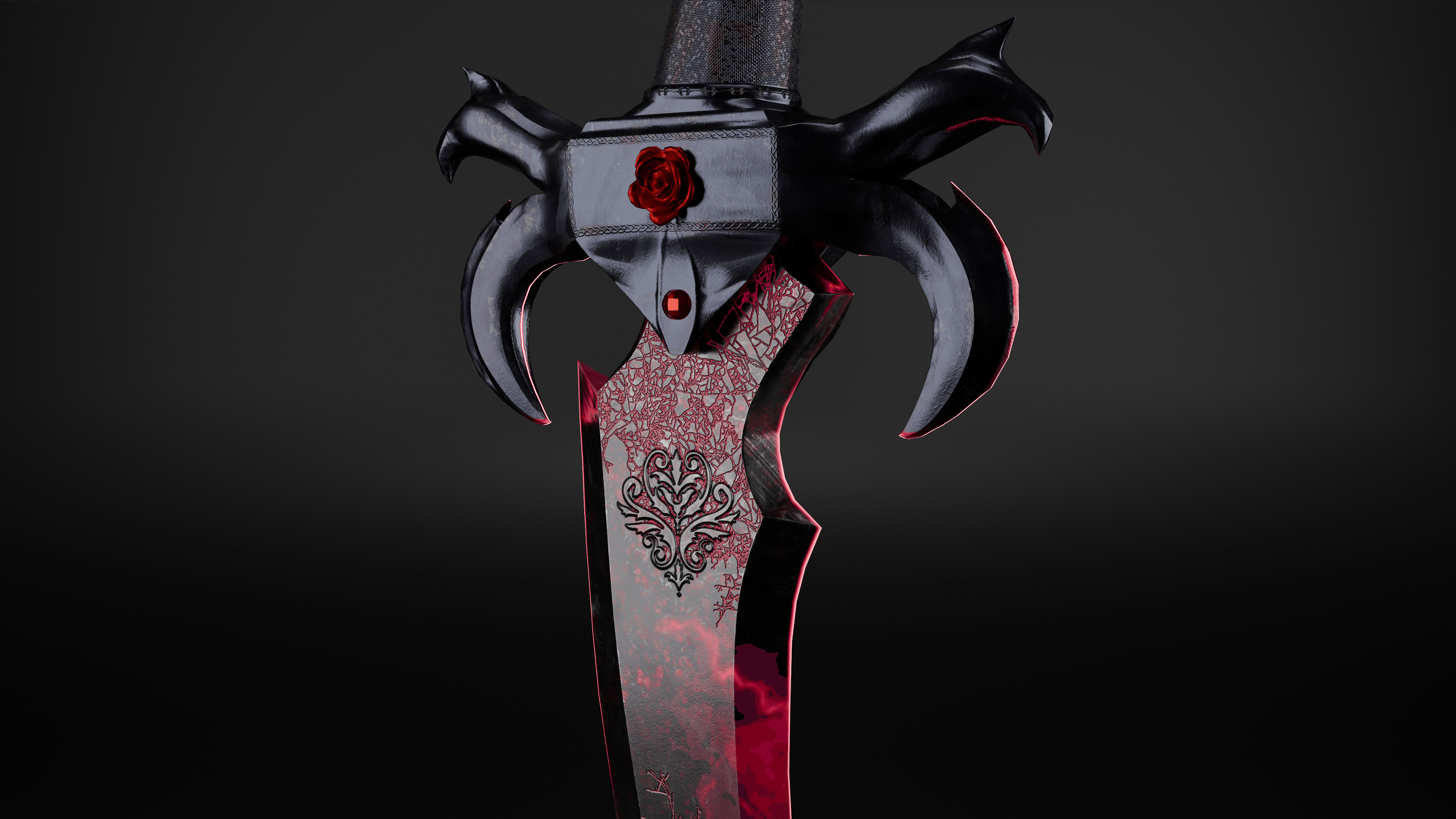 Lust Dagger Low-poly 3D model_2