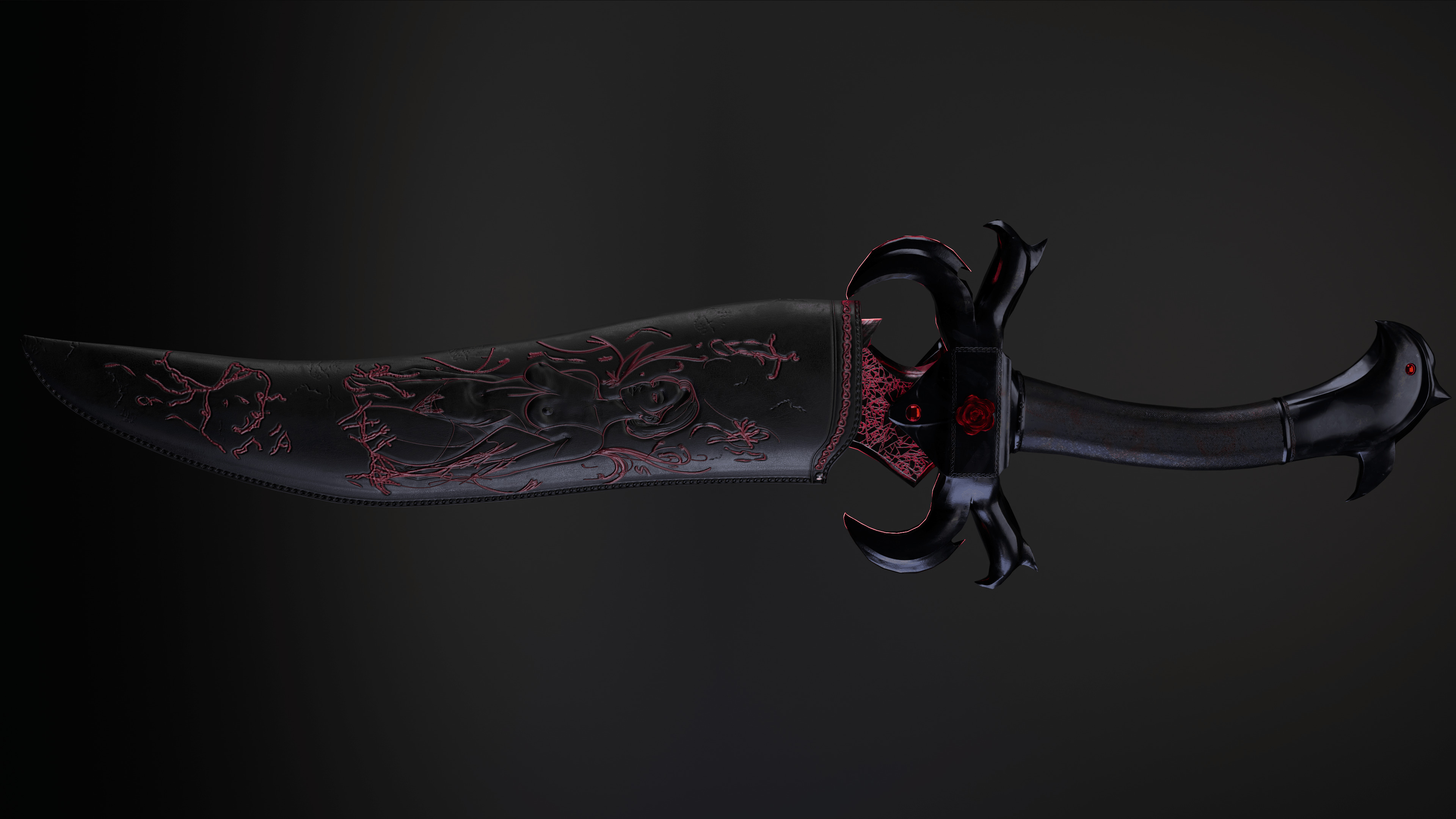 Lust Dagger Low-poly 3D model_12