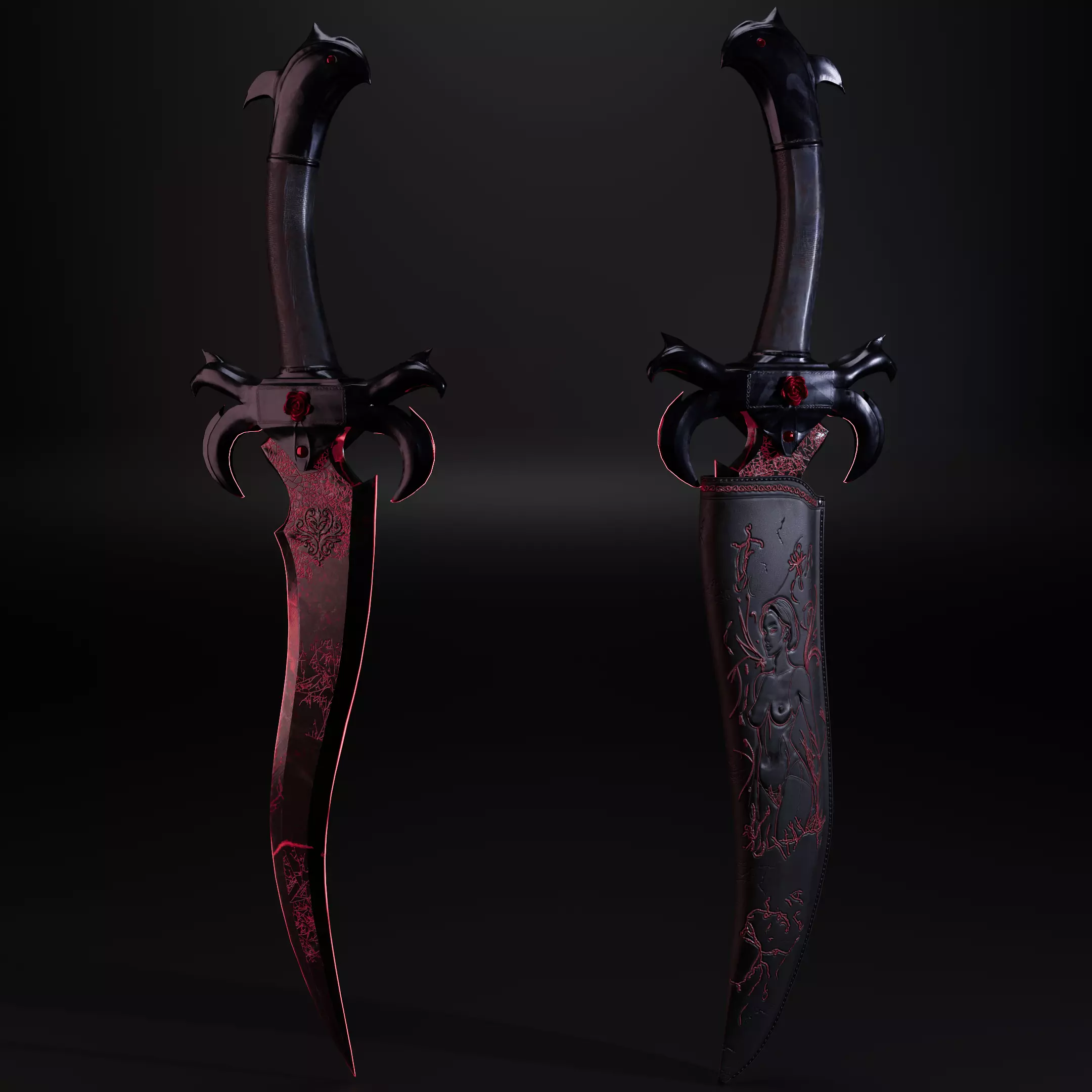 Lust Dagger Low-poly 3D model_0