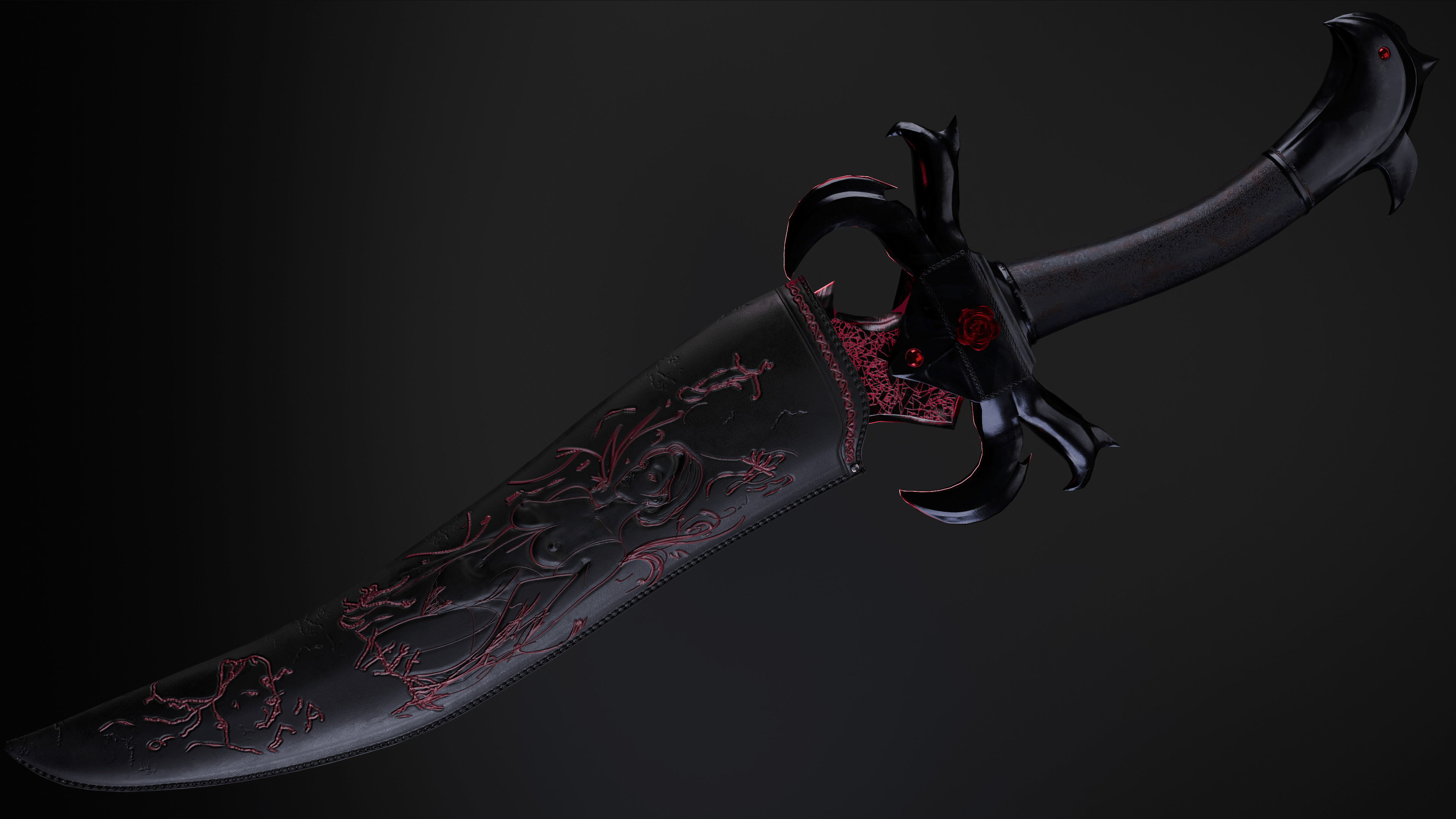 Lust Dagger Low-poly 3D model_13