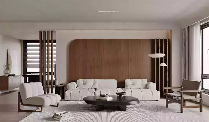 modern living room interior scenes 105 3D model
