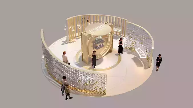 Jewelry Exhibition Exhibition Booth  Display Stand Arrangement 