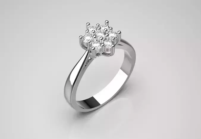 bride flower diamond ring fr0044