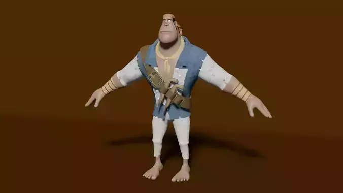 Aardman 3d nodel Fantasy Character Model Low-poly 3D model