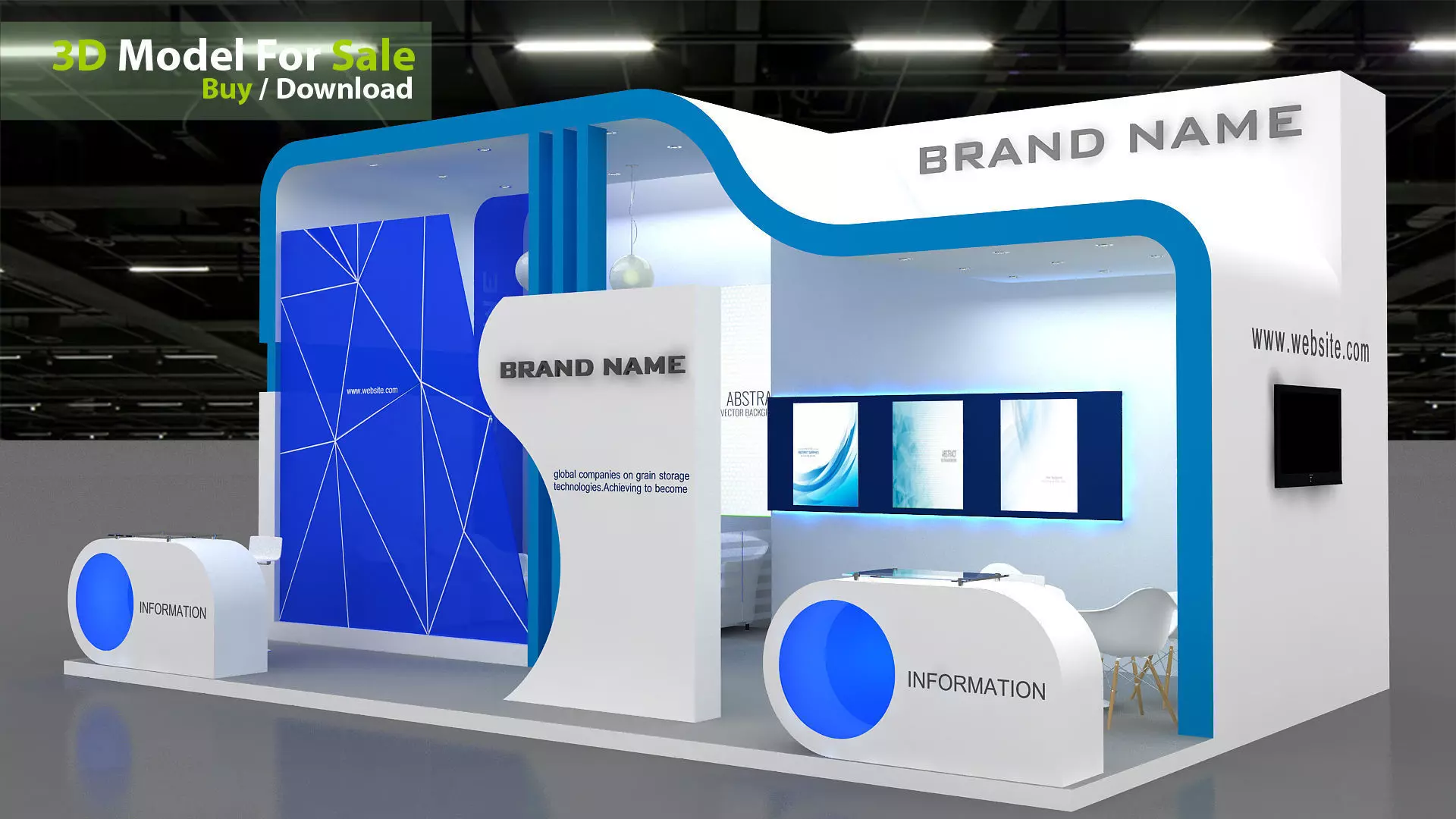 3d model exhibition booth 3D model_0