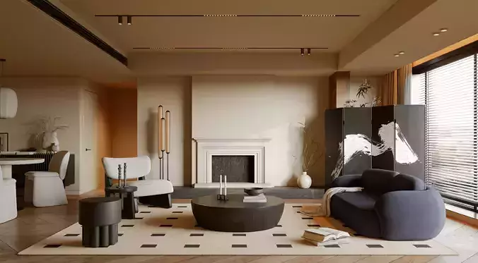 modern living room interior scenes 108